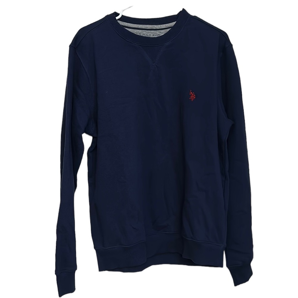 Polo long sleeve comfy navy cotton soft men Medium